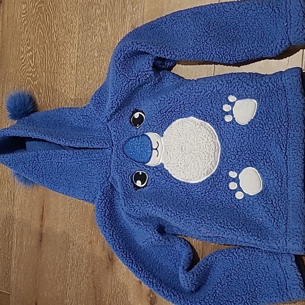 Bright Blue Fuzzy Koala Hoodie